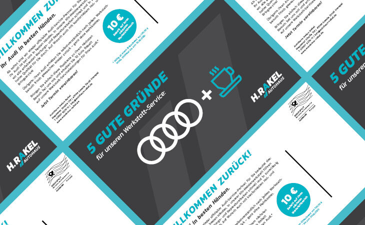 Postkarte: Autohaus Rakel ist Audi-Service-Partner